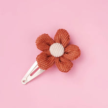 Load image into Gallery viewer, Corduroy Flower Snap Clip
