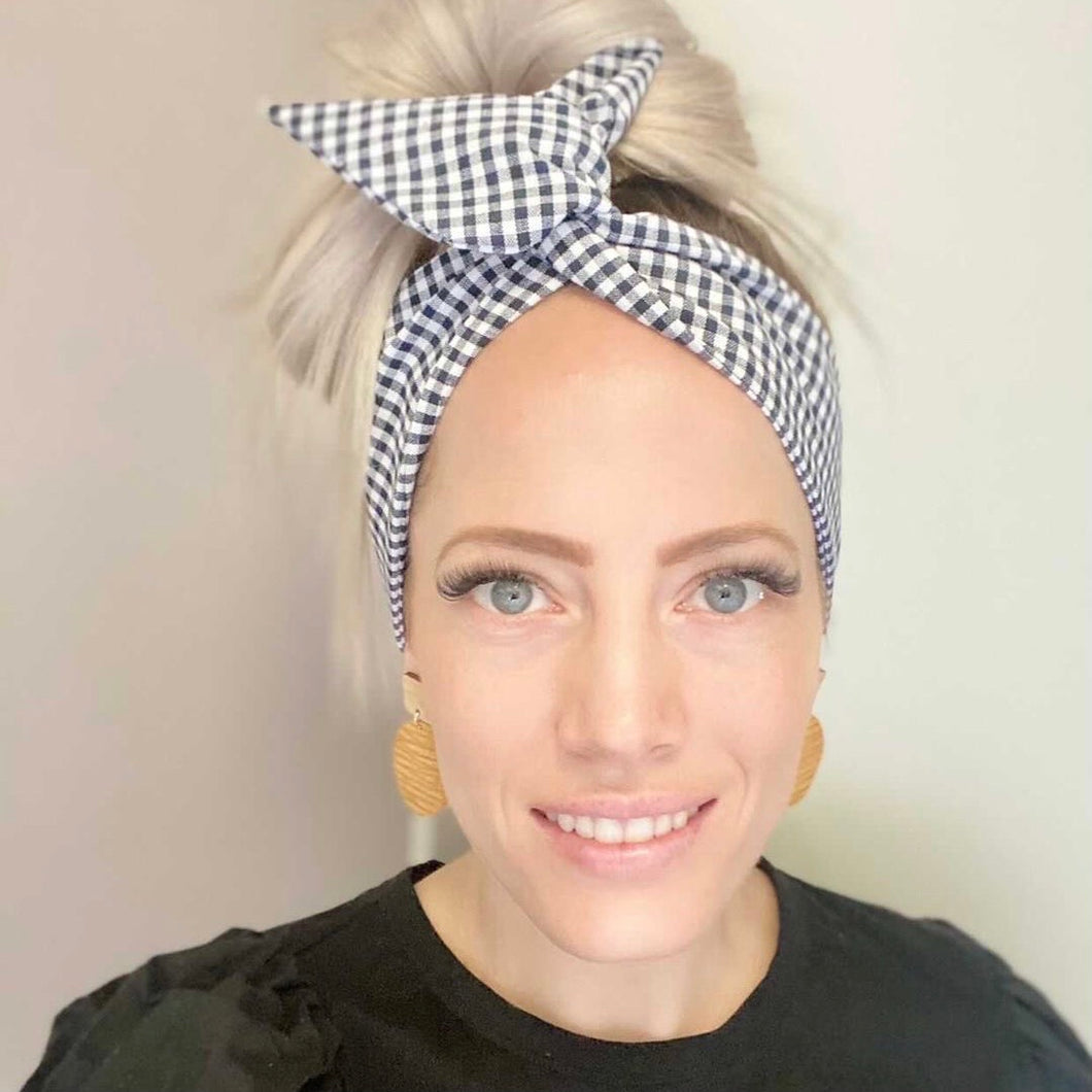 Gingham Print Wire Headwraps